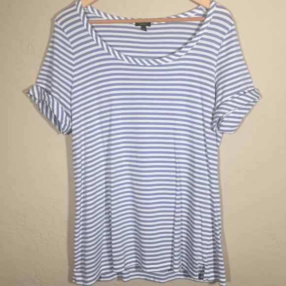 Talbots Tops - Talbots shirt short sleeve stripe sz. XL cotton